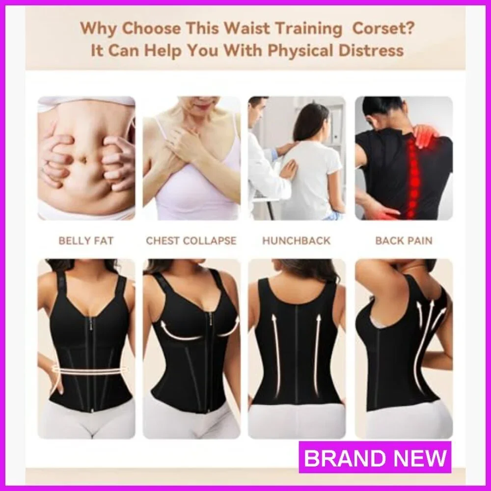 Waist Trainer Corset Tummy Control Shapewear Gym Workout Postpartum Adjustable